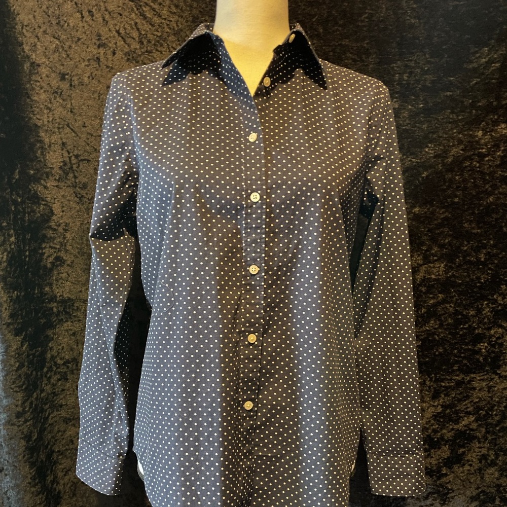 Lauren navy blue /white dots